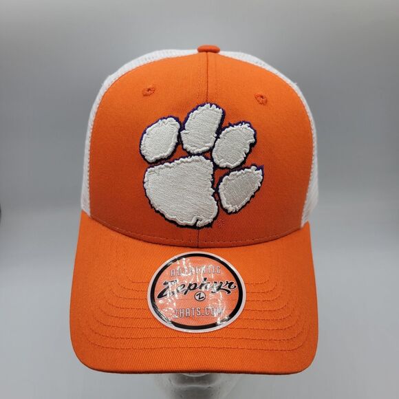 Zephyr Clemson Tigers Unisex Adult Trucker Hat Adjustable Hat Mesh Back Orange - Picture 2 of 12